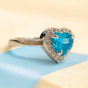 Zarkan 925 Hallmark Blue Diamond Pure <b>Silver</b> <b>Adjustable</b> <b>Ring</b> - Product Image 2