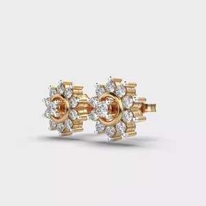 Indian Manufactured Luxury Diamond <b>Earrings</b> for Women Certified Brilliant Round Cut Sustainable Fine Available For Sale - Product Image 4