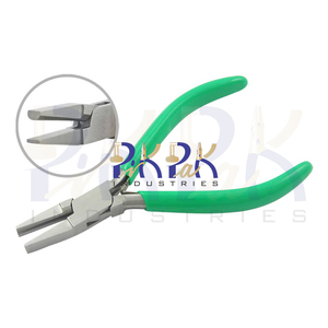Pince à sertir plate demi-nez 115 mm en acier inoxydable avec poignées à ressort en PVC, mâchoires lisses, coupe-fil, dénudeur de fils, pour fil de pêche et bijoux - Product Image 1
