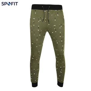 Conjunto Deportivo SPOFIT para Hombre, Sudadera con Capucha y Cierre Completo, Pantalones con Estampado de Puntos Verde Oliva, Transpirable, para Otoño - Product Image 3