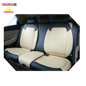 Al por mayor ODM cuero Nappa Interior Auto accesorios cuero fundas de asiento de coche diseño fundas de asiento para coches conjunto completo crema y negro - Product Image 2