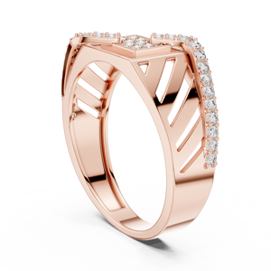 Anillo de Diamantes Cultivados en Laboratorio para Hombre DYNASTY WAVE, Oro Rosa de 18 Quilates con Baño de Rodio, Estilo Minimalista, para Boda, Compromiso, Regalo, Uso Diario - Product Image 2