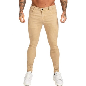 Fast Shipping Custom Men's <b>Khaki</b> Denim Pants <b>Skinny</b> Fit Brown Trousers Plus Size Super Stretch Men Colored <b>Jeans</b> - Product Image 1