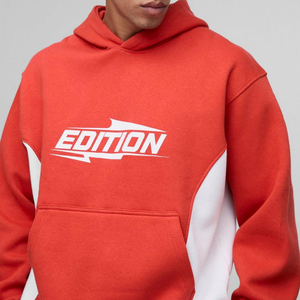 Sweat-shirts pour hommes, couleur rouge, 100% coton molletonné, écologiques, pour l'entraînement, décontractés, pour l'hiver, avec logo personnalisé - Product Image 6