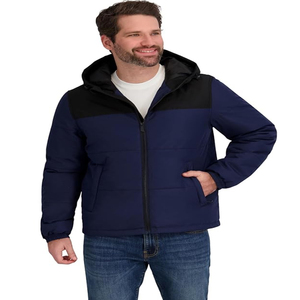 Premium Mens Lightweight Padded <b>Waterproof</b> Breathable Eco-Friendly Quick Dry Hooded PU Fabric Jacket Warm Quilted Winter Coat - Product Image 1