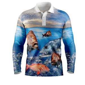 Polo de pêche pour homme à manches longues, respirant, séchage rapide, imperméable, coupe-vent, UPF 50, jersey personnalisé, vente en gros OEM - Product Image 5