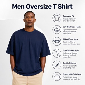 T-shirts oversize pour hommes en tissu lisse, coupe décontractée, légers, confortables, respirants et de qualité fiable pour les activités de plein air - Product Image 6