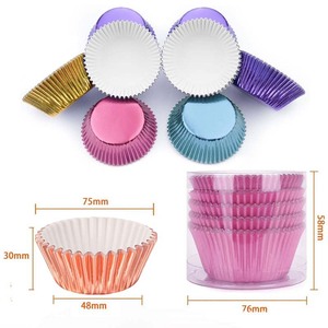 Moldes de Papel para Cupcakes Metálicos Coloridos, Desechables, para Hornear Muffins, para Pastelería, Fiestas, Bodas, Postres - Product Image 3