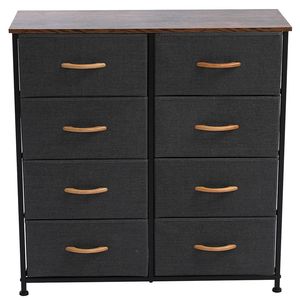 Cassettiera a 4 livelli con 8 cassetti in tessuto facili da estrarre, struttura in metallo, piano in legno, design estensibile per l'organizzazione - Product Image 1