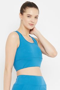 Sujetador Deportivo Azul sin Costuras, Soporte Medio, Ropa Deportiva, Top para Yoga y Fitness - Product Image 4