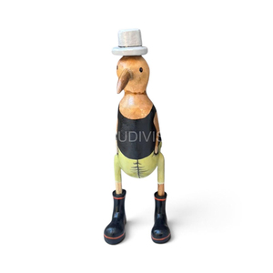 Sculpture d'oiseau kiwi en racine de bambou, ornement artisanal fantaisiste pour étagères, bureaux et décoration intérieure - Product Image 3