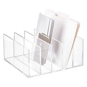 Luxury acrylic accessory acrylic document holder transparent home organiser contemporary acrylic holder sleek paper rack - Product Image 1