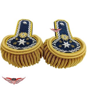 Epaulettes de Hombro KEW Dorados con Flecos Pesados y Bordados, Estilo Napoleónico Antiguo, Lujosos, Ecológicos, Talla Personalizable - Product Image 1