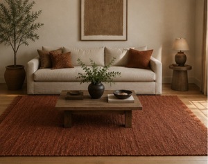 Tapis en jute tressé à la main SOUMAK WEAVE, classique, réversible, à motif uni, à poils plats, grande surface, pour salon, Uttar Pradesh - Product Image 2