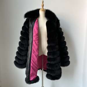 Luxury Black Genuine Fox Fur Jacket for <b>Men</b> Winter <b>Long</b> Style Real Fur Overcoat With Zipper Plus Size Classic Style Fur <b>Coat</b> - Product Image 4