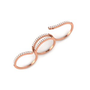 Superbe bague élégante en argent sterling plaqué or avec pierre en zircon, style unisexe tendance, micro-incrustation, bijoux fins - Product Image 5