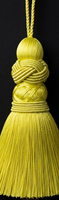 Breloque décorative à franges jaunes pour sac ou porte-clés, 100 % rayonne