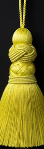Breloque décorative à franges jaunes pour sac ou porte-clés, 100 % rayonne - Product Image 3