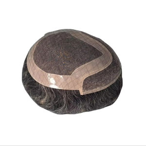 วิกผมผู้ชายแบบติดลูกไม้ ผมแท้ อินเดียนเรมี่ แฮร์ ทัซ แฮร์ บังกลาเทศ ดีฟเวฟ ซิงเกิลเวฟท์ สีเทา 50% - Product Image 6