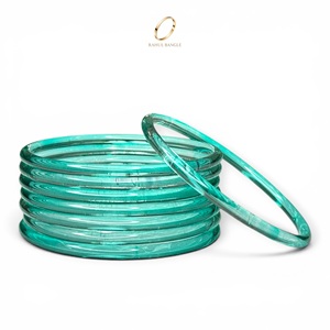 Juego de Brazaletes de Cristal Kashmiri Azul Jelly de Alta Calidad, Joyería India Moderna para Bodas y Fiestas a Precio de Mayoreo - Product Image 5
