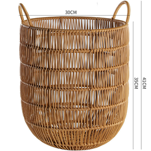Panier de rangement tressé MIXWARES, panier à linge sale en rotin fait main, panier de rangement pour jouets et articles divers - Product Image 5