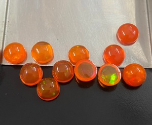 พลอยโอปอลสีส้มธรรมชาติทรงกลมเจียระไนแบบบริลเลียนท์สำหรับทำเครื่องประดับ - Product Image 5