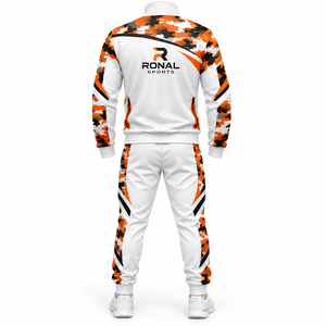 Conjunto Deportivo RONAL SPORTS para Hombre, Manga Larga, Estampado de Camuflaje, Estilo Deportivo Informal, para Correr, Blanco, Naranja, Negro, Ropa de Otoño - Product Image 2