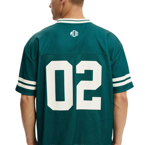 เสื้อเจอร์ซีย์อเมริกันฟุตบอลแขนสั้นผู้ชายแบบสั่งทำพิเศษ ผ้าตาข่าย คอวีคลาสสิก ขายส่ง เสื้อยืด OEM แบรนด์ส่วนตัว สั่งซื้อจำนวนมาก สหรัฐอเมริกา - Product Image 2