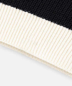 Pull en tricot rayé à manches longues pour l'automne, noir et crème, coupe classique, 100% acrylique - Product Image 5