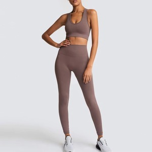 Leggings Deportivos de Cintura Alta para Mujer, Talla Grande, Transpirables, con Nervaduras, Conjunto de 2 Piezas, Venta al Por Mayor, 2025 - Product Image 4