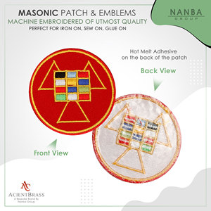 Fratline Royal Arch Past High Priest Embroidered Patch featuring a red circular design with a <b>gold</b> border and a colourful emb - Product Image 2