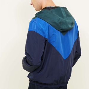 2025 Custom Men's Waterproof Outdoor Windbreaker Jacket 100% Polyester Vintage Colour <b>Block</b> Design with Zipper - Product Image 3