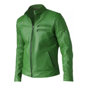 Veste en cuir pour homme, style streetwear d'hiver, col montant, design high-street, fabrication OEM disponible, couleurs vives - Product Image 3