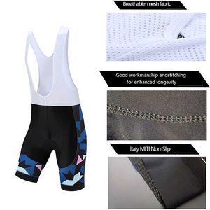 Ensemble de vêtements de cyclisme pour hommes, imprimé géométrique, polyester respirant, manches courtes, avec short - Product Image 5