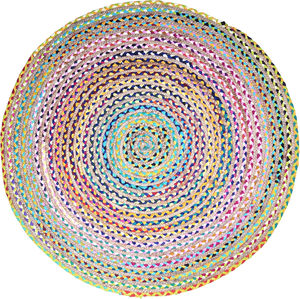 Beau tapis de jute chindi fait à la main écologique Texture durable et tapis de jute coloré pour la salle de prière à la maison Fibres durables - Product Image 1