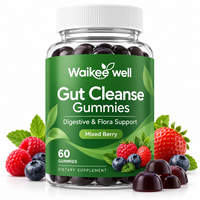 Gummies Détox et Nettoyage Intestinal à Marque Blanche pour Candida, aux Herbes, Saveur Baies Mixtes, 60 Unités, pour la Santé du Côlon et de l'Intestin