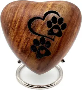 Cuore in legno ricordo urna piccole ceneri di cremazione fatte a mano perfette per la memoria viene fornito con espositore inciso amo il mio animale domestico