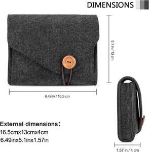Hot Sale Classic Design Merino Wool Felt Cable Organizer Pouch Felt <b>Storage</b> <b>Bag</b> for Cable Management - Product Image 2