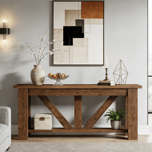 Moderna Consolle Lunga in Legno Massello per Casa, Appartamento e Hotel - Product Image 5