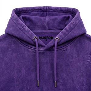 Men's Eco-Friendly Reversible Heavyweight 100% Cotton <b>Purple</b> <b>Tie</b> Dye Hooded Tracksuit Set Flame Print Streetwear Full Length - Product Image 3