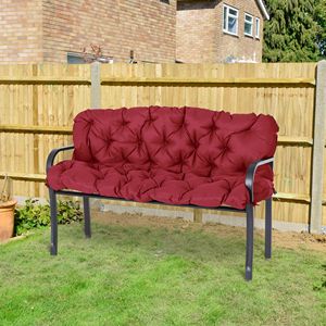 Cojín Acolchado de 3 Plazas Color Rojo Vino para Banco de Exterior, Sofá de Patio y Silla Columpio - Product Image 2