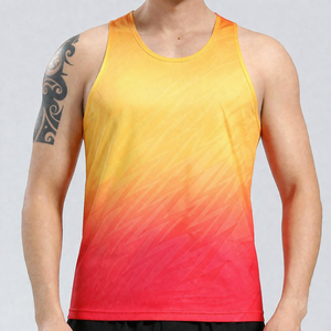 100% Polyester Running Tank <b>Top</b> Custom Thermal Sublimation Men Light Weight Fitness Tank <b>Tops</b> - Product Image 1