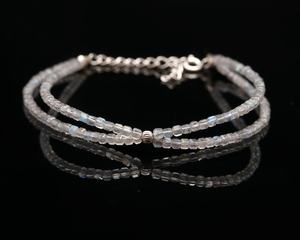 Bracelet en pierres de labradorite naturelle, forme boîte, 2 mm, fait main, délicat, pour femmes et hommes, bijoux en gros - Product Image 1
