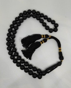 Chapelet de prière en pierre noire, Tasbih islamique, Misbaha, Collier chapelet fabriqué en Inde, Service de fabrication d'échantillons JAMEEL SONS INTERNATIONAL - Product Image 1