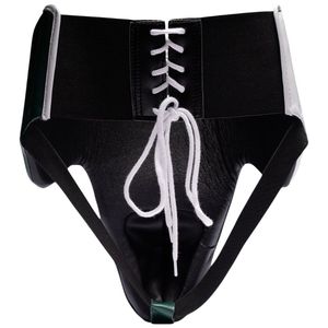 อุปกรณ์ป้องกันอวัยวะเพศชาย Fly Boxing Groin Guard สีเขียว หนังพรีเมียม น้ำหนักเบา ปิดด้วยแถบตีนตุ๊กแก สีพื้น - Product Image 3