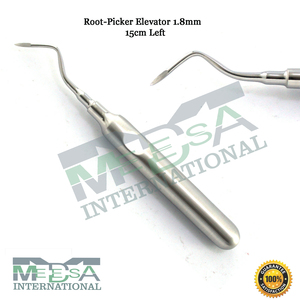 Élévateur de racine Heidbrink droit, gauche et à angle droit, légèrement courbé, à pointe affûtée, outil d'extraction dentaire en acier inoxydable - Product Image 4
