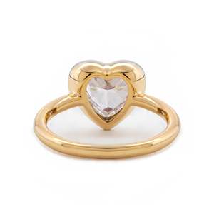 Anillo de Compromiso de Lujo en Oro Amarillo de 14K con Diamante Cultivado en Laboratorio en Forma de Corazón Romántico para Mujer, Certificado IGI - Product Image 2