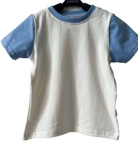 T-shirt en coton 100% à manches courtes pour enfants, garçons, filles, tout-petits, uni, décontracté, tricoté - Product Image 6