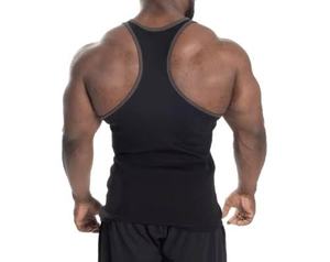 Débardeur côtelé personnalisé en coton pour hommes, idéal pour la gym, le fitness, l'entraînement sportif et la musculation, avec logo brodé - Product Image 5