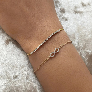 Rose Gold <b>Infinity</b> Lab Grown Diamond Station <b>Bracelet</b> - Product Image 2
